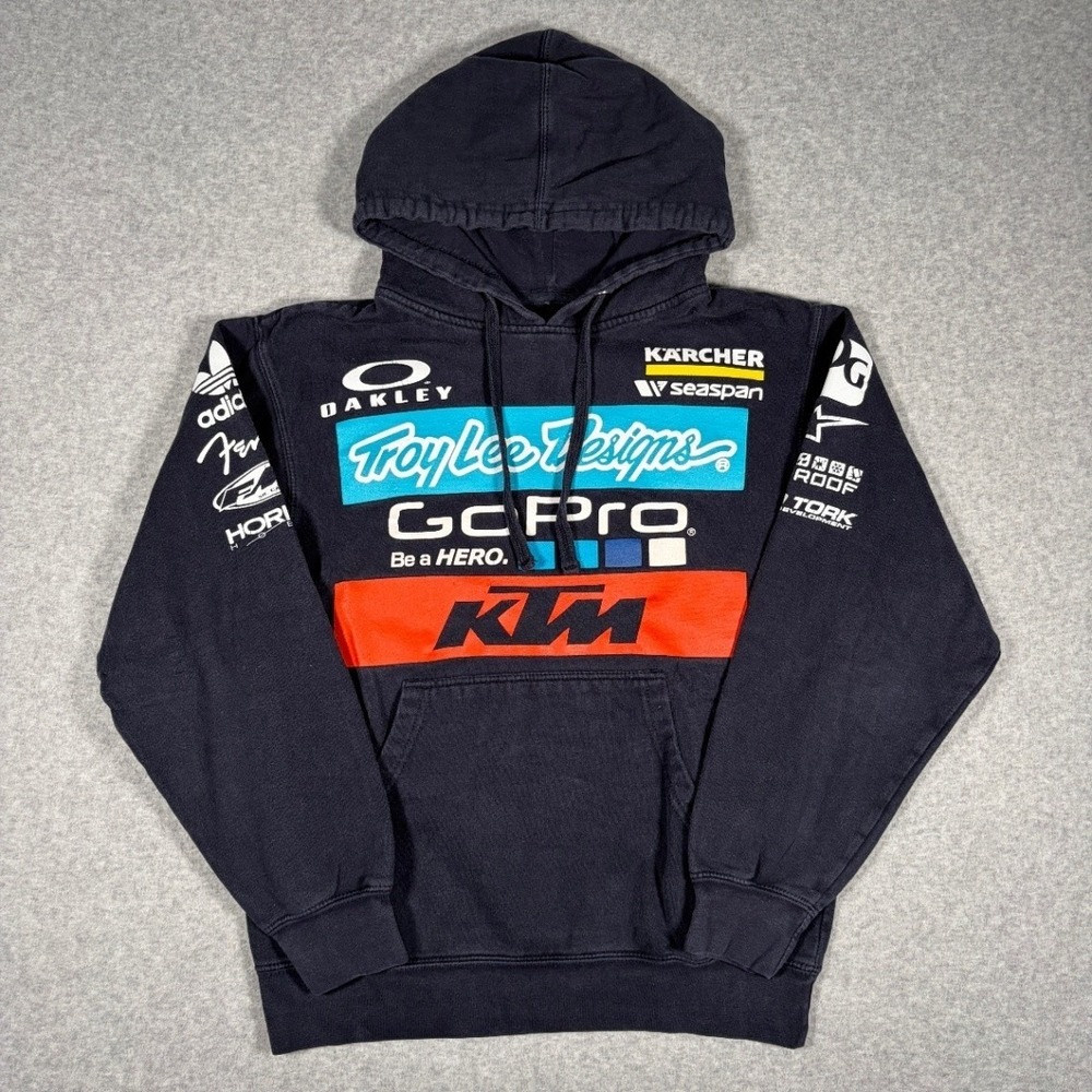Troy Lee Designs Hoodie Mens Small Black KTM GoPro Oakley Racing Graphics